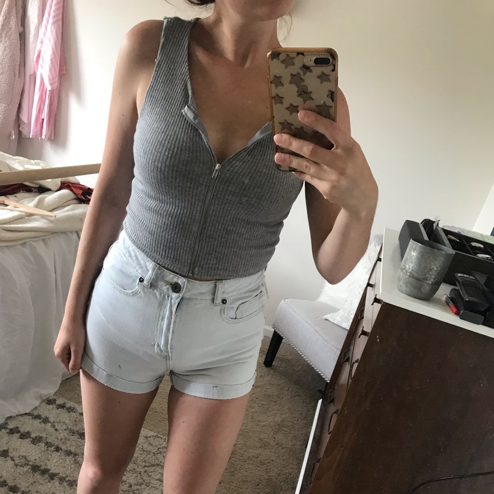 Zip front tank top